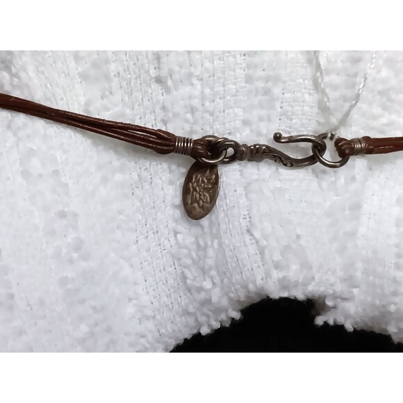 Vintage Satya 925 Signed Sterling Silver Flower Charms Layered Necklace 15-17 in - Picture 4 of 9